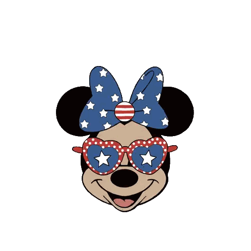 Minnie Mouse Wearing Patriotic Sunglasses And Bow Sticker
