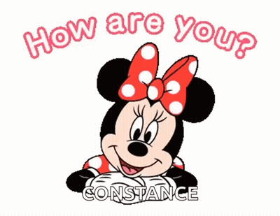 Minnie Mouse With Red Bow Saying How Are You GIF