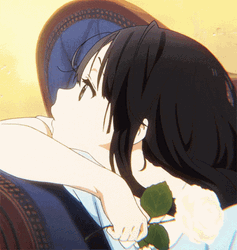 Mio Akiyama Holding Anime Flower GIF