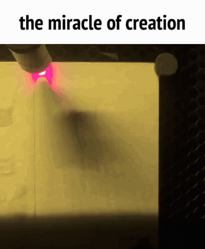 Miracle Of Creation Written On Picture Bottom GIF