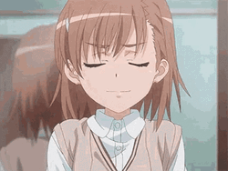 Misaka Mikoto Leaning Against A Mirror GIF