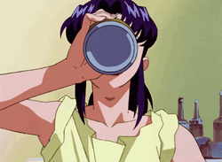 Misato Drunk Anime Girl Neon Genesis Evangelion GIF
