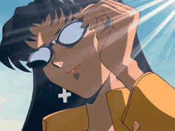 Misato Katsuragi Sunglasses Evangelion Anime GIF