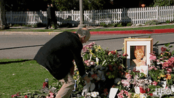 Mischievous Guy Stealing Flower From Funeral GIF