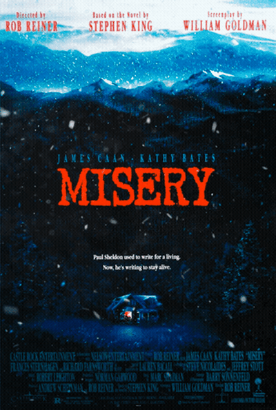 Misery Movie Poster James Caan Kathy Bates Stephen King GIF