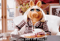 Miss Piggy Can't You See I'm Busy Disturbed  GIF