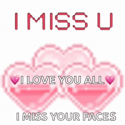 Miss You Love You With Two Pink Hearts GIF
