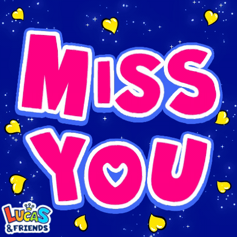 Miss You Pink Text With Hearts GIF
