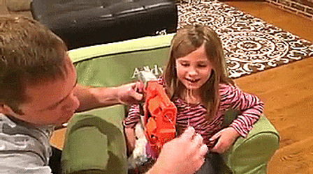 Missing Tooth On A Toy Gun GIF
