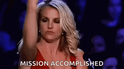 Mission Accomplished Britney Spears Fist Pump GIF