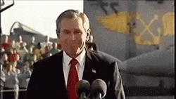 Mission Accomplished George W Bush Waving GIF