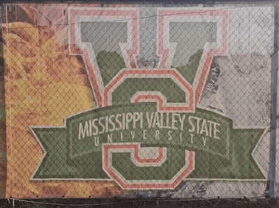Mississippi Valley State University Sign On Chain Link Fence GIF