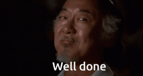 Mister Miyagi Well Done Good Job Meme GIF