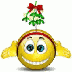 Mistletoe Smiling Kiss Emoji GIF