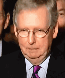 Mitch McConnell Looking Up Smiling Meme GIF