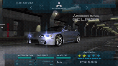 Mitsubishi Motors Eclipse On Video Game Screen GIF