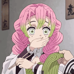 Mitsuri Kanroji Mouth Cover Anime GIF