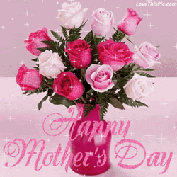 Mixed Color Roses Animated Happy Mothers Day GIF