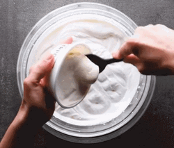 Mixing Something With Whipped Cream GIF
