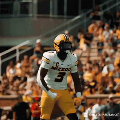 Mizzou Football Player Number 3 On Field GIF