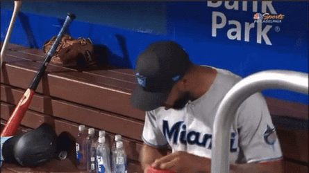 MLB Sandy Alcantara Upset After Removal From Game GIF