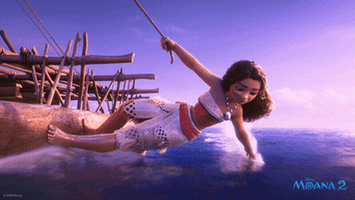 Moana 2 Swinging From Rope GIF