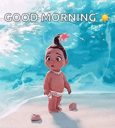 Moana Baby Flower Hair Beach GIF