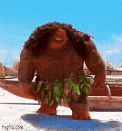 Moana Cartoon Standing On Beach GIF