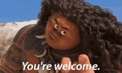 Moana Character Saying You're Welcome GIF