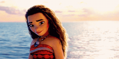 Moana Girl Standing In Ocean GIF