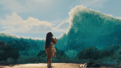 Moana Movie Poster Girl On Beach GIF