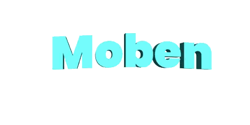 Moben In Blue Letters Sticker