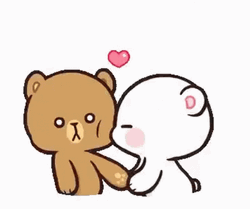 Mocha Bear And Milk Bear Kiss On Cheek GIF