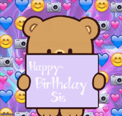 Mocha Bear Happy Birthday Sister GIF