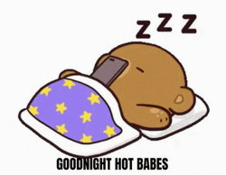 Mocha Bear Sleeping Good Night Babe Sticker