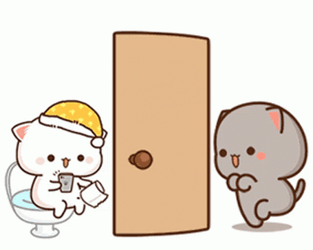 Mocha Waiting For Bathroom GIF