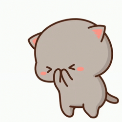 Mochi Cat Blowing Heart Kisses GIF