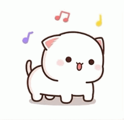 Mochi Cat Bumping To Music GIF