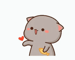 Mochi Cat Flying Kiss GIF