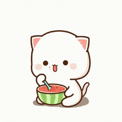 Mochi Cat Water Gun Attack GIF
