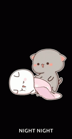 Mochi Mochi Peach Cat Blanket Night Night GIF