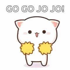 Mochi Peach Cat Cheering Go Go Go Jo Jo GIF