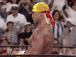 Mocking Hulk Hogan Championship Belt GIF