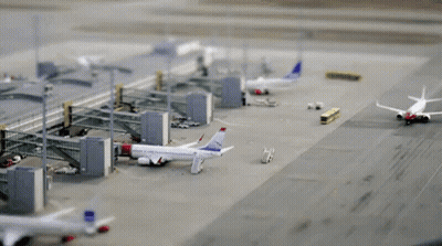 Model Airport With Planes On Runway GIF