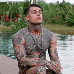 Model Stephen James At The Pool GIF