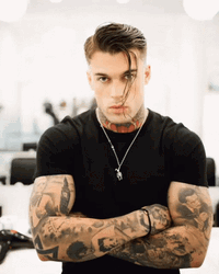 Model Stephen James Fixing His Hair GIF
