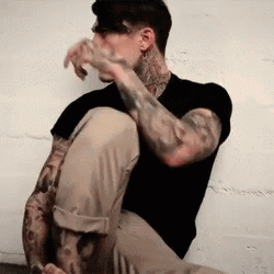 Model Stephen James Sitting Pose GIF
