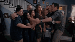Modern Family Casts Group Hug GIF