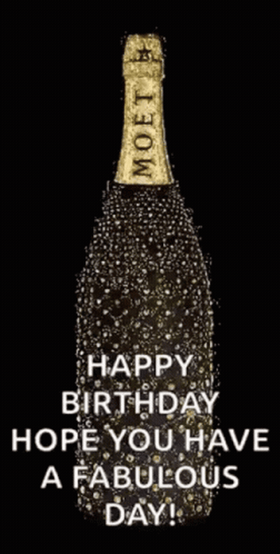 Moet Champagne Bottle With Bubbles GIF