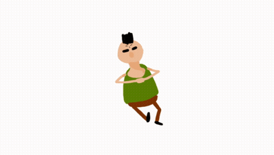 Mohawk Man In Green Tank Top And Brown Pants GIF